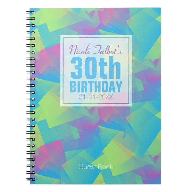 Carnet Cubist Abstrait Pastel 30th Birthday Guest Book 2a (Devant)