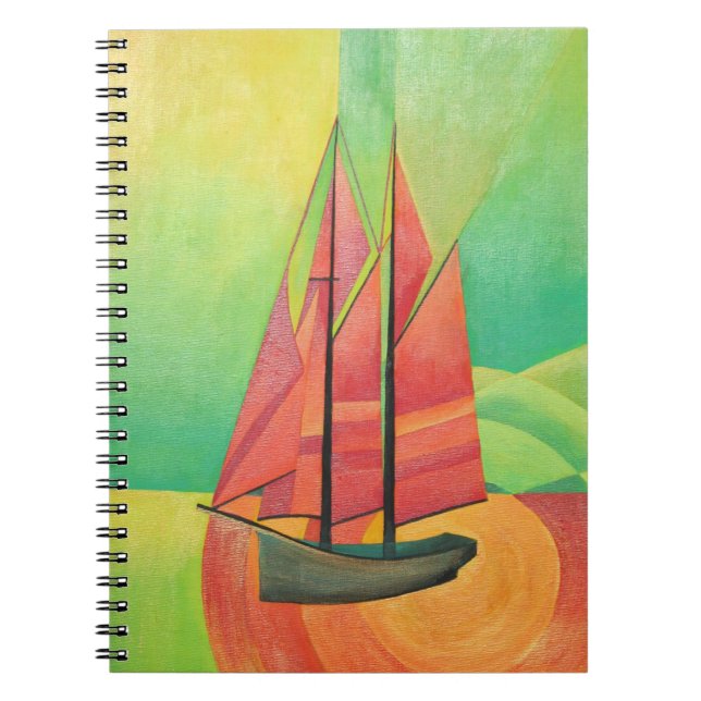 Carnet Cubist bateau à voile Abstrait Art géométrique (Devant)