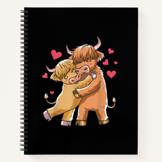 Carnet Cuddle Highland Cattle Scottish Cow Farmers Cadeau (Devant)