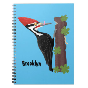 Carnet Cue drôle Pileated woodpecker dessin d'illustratio