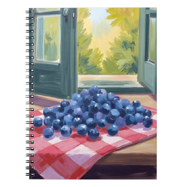 Carnet Cueillette de myrtilles | Myrtilles aquarelle frui (Devant)