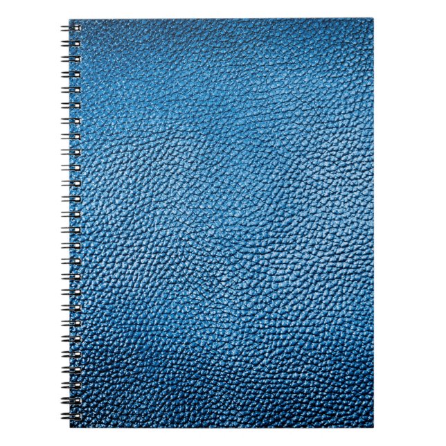 Carnet Cuir bleu classique texture arrière - plan closeup (Devant)