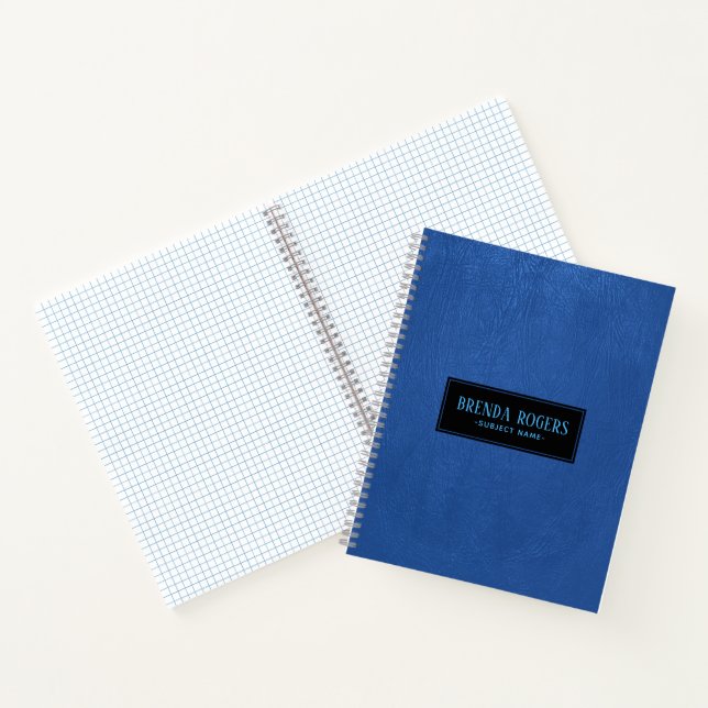 Carnet Cuir bleu moderne (Intérieur)
