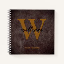 Cuir bordeaux monogramme noir bronzé écriture nom 