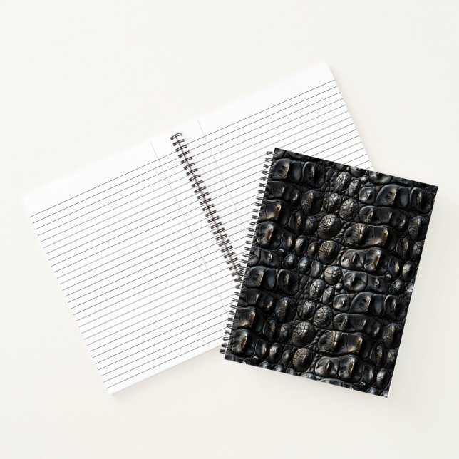 Carnet Cuir de crocodile noir (Intérieur)
