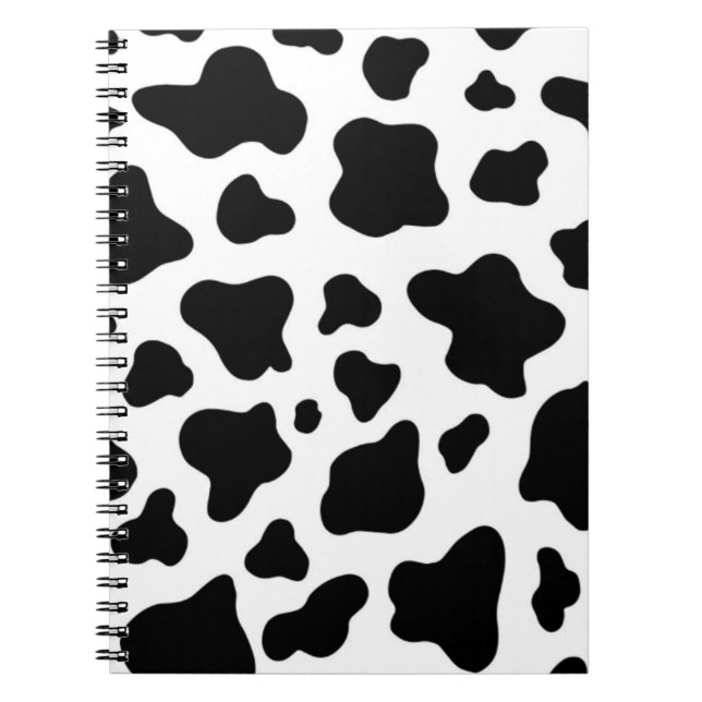 Carnet Cuir de vache noir et blanc Moderne rustique de Fe (Devant)