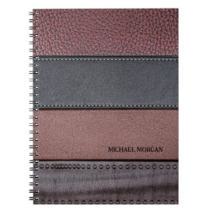 Carnet Cuir élégant de luxe aspect marron noir