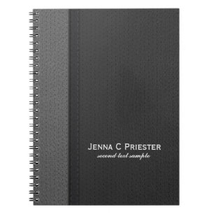 Carnet Cuir Faux Noir Et Gris