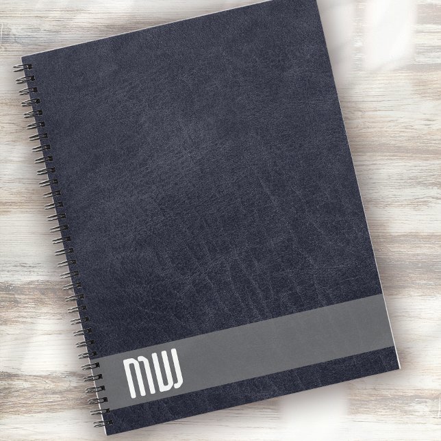 Carnet Cuir métallisé rayure monogramme gras (Créateur téléchargé)