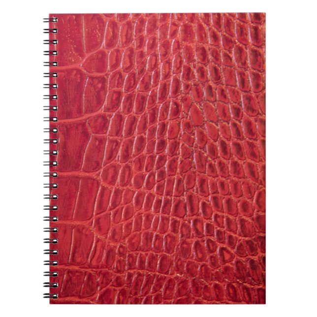 Carnet Cuir rouge d'alligator de Faux (Devant)