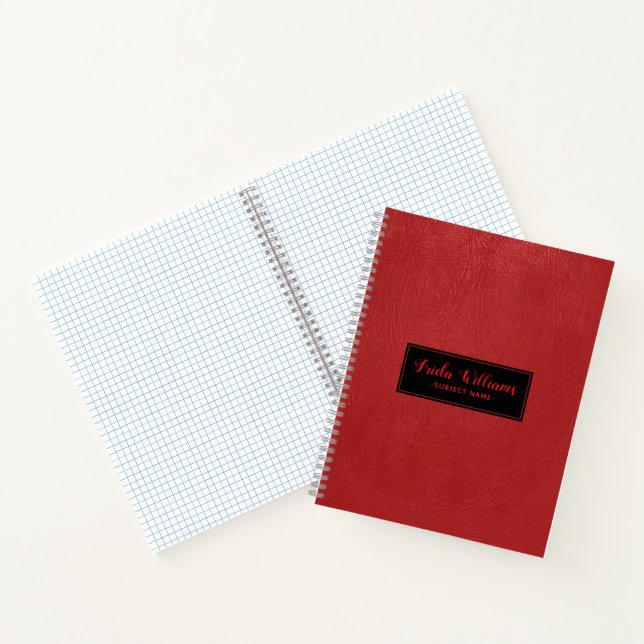 Carnet Cuir rouge moderne (Intérieur)