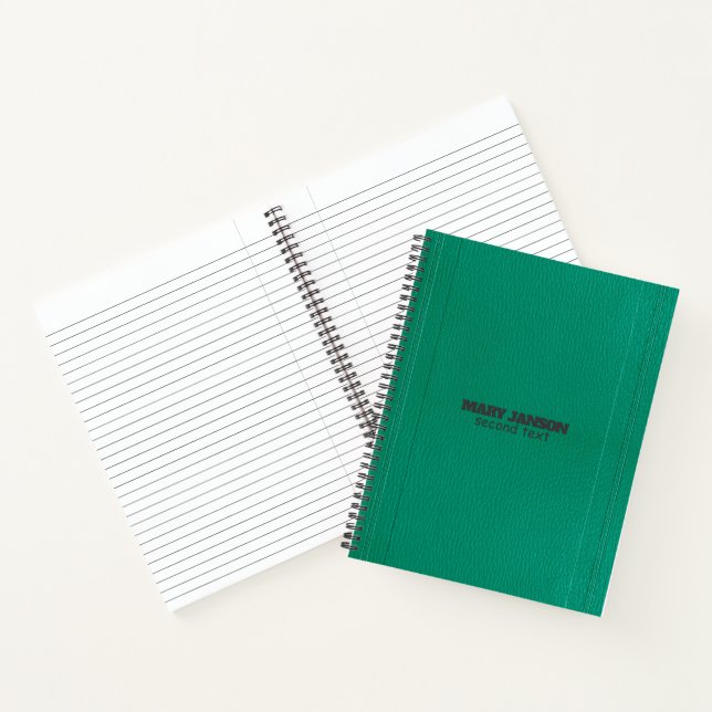 Carnet Cuir vert monochromatique (Intérieur)