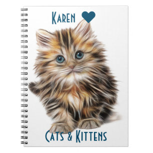 Carnet Cuisine Fluffy Kitten Aux Yeux Bleus