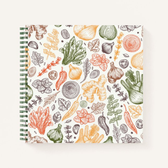 Carnet Cuisine Garden Motif végétal (Devant)