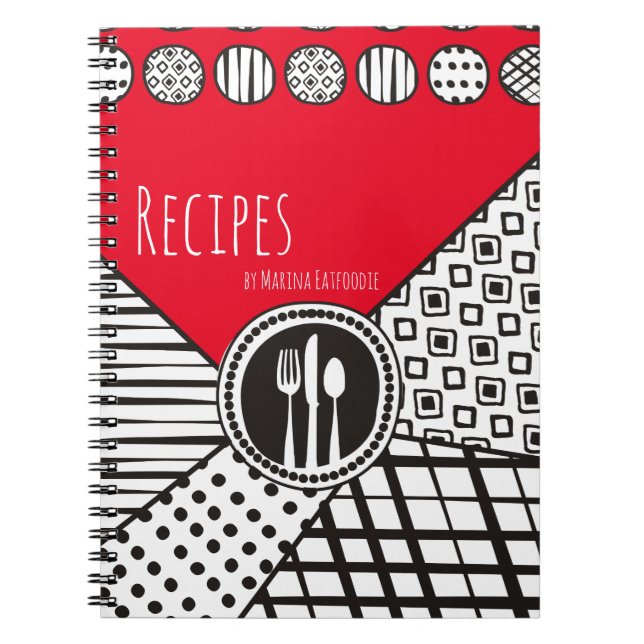Carnet Cuisinier motif mixte crevette cuisinier (Devant)