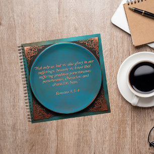 Carnet Cuivre rond Turquoise passer du temps avec Jesus J