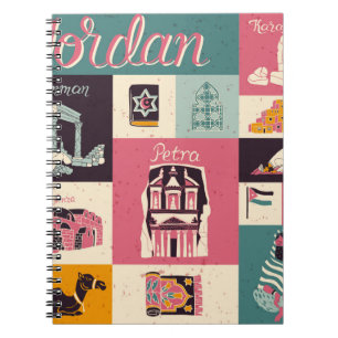 Carnet Culture et couleur nationale de la Jordanie. Colle