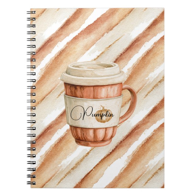Carnet Cup Pumpkin Latte aux pêches rayé   (Devant)