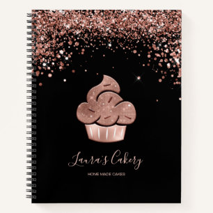 Carnet Cupcake Bakery Pastry Chef Glitter Drips Rose Gold