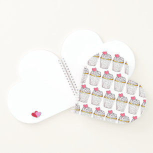 Carnet Cupcake rose Coeur Fête des mariées Mariage Cake L