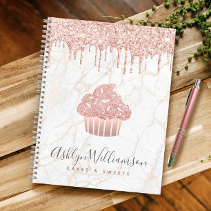 Carnet Cupcake Rose Gold Parties scintillant Drives Marbl