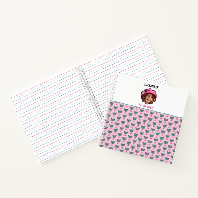 Carnet Cupcakes Scalloped Nom du Modèle photo personnalis (Intérieur)