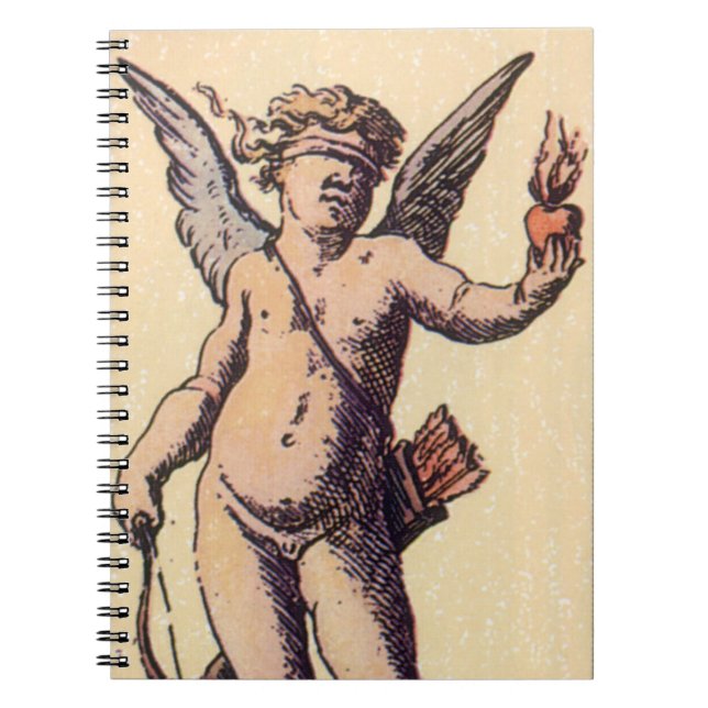 Carnet Cupidon de la Saint-Valentin avec les yeux bandés, (Devant)