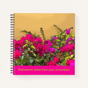 Carnet Curaçao aux fleurs roses chaudes