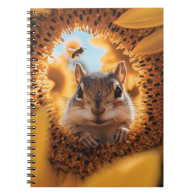 Carnet Curieux Chipmunk Jeter Un Coup D'Oeil À Travers To (Devant)