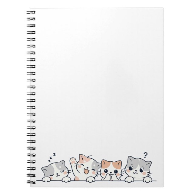 Carnet Curious Paws - Cute Cats Friends Peeking (Devant)