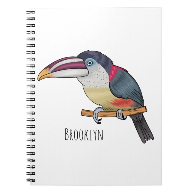 Carnet Curl crested aracari bird cartoon (Devant)