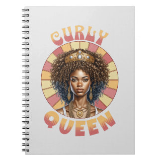 Carnet Curly Reine Africaine Américaine rétro ondulé