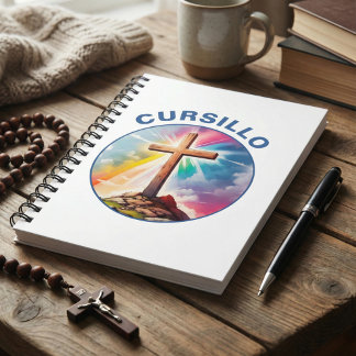 Carnet Cursillo Croix en Bois avec Arc-en-Ciel et Nuages