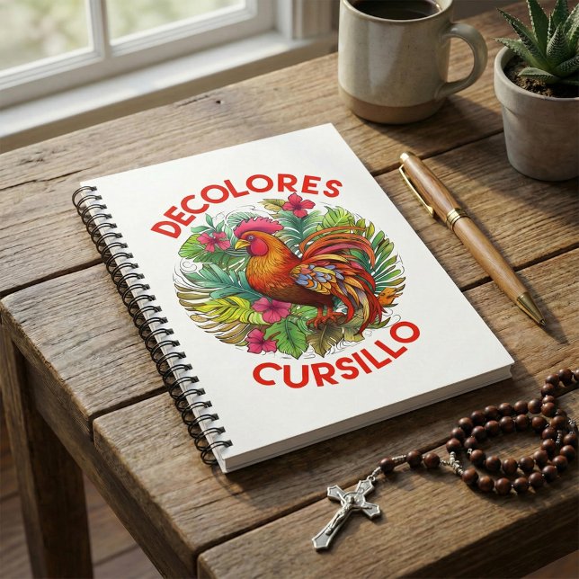 Carnet Cursillo DeColores Coq Monstera Fleurs (Créateur téléchargé)