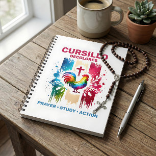 Carnet Cursillo DeColores Coq & Traits de pinceau croisés