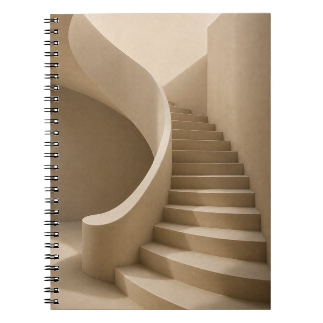 Carnet Curved Staircase Minimalist Beige Notebook (Devant)