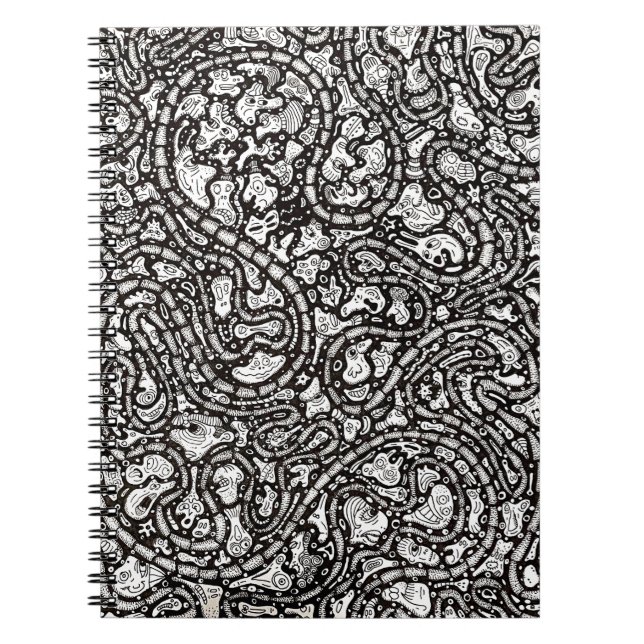 Carnet Curvy Twisty Cartoon Weird Faces Design (Devant)