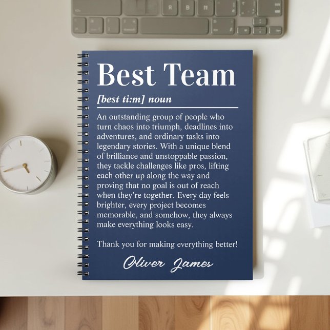 Carnet Custom Best Team Definition Employee Appreciation (Créateur téléchargé)