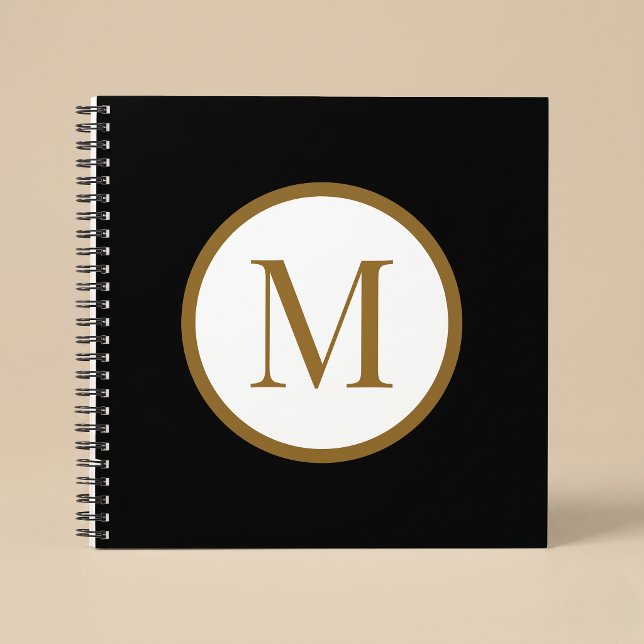 Carnet Custom Black & Gold Center Seal Monogram (Créateur téléchargé)