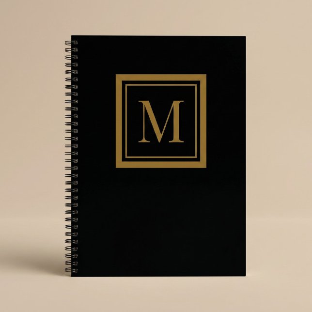 Carnet Custom Black & Gold Framed Monogram (Créateur téléchargé)