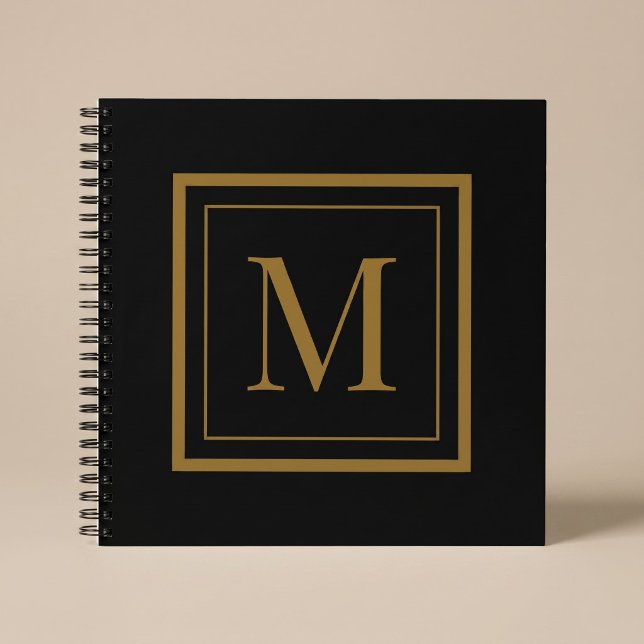 Carnet Custom Black & Gold Framed Monogram (Créateur téléchargé)