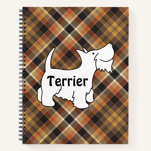 Carnet Custom Cute motif design élégant tartan plaid (Devant)