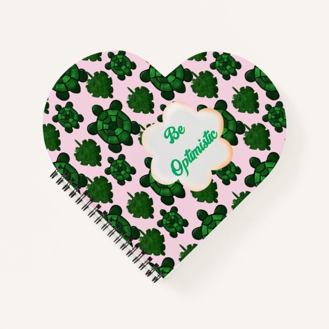 Carnet Custom Cute Turtle Leaves Seamless Pattern,  (Devant)