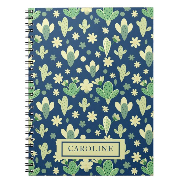 Carnet Custom Desert Cactus & Succulent Pattern (Devant)