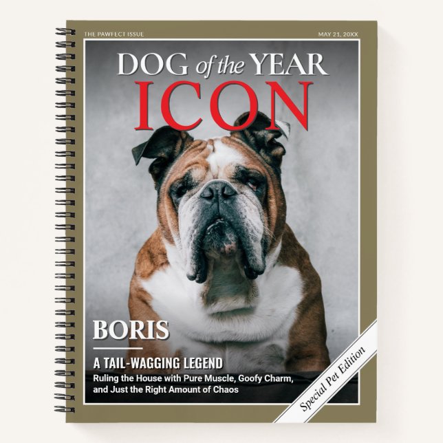 Carnet Custom Dog Magazine Cover Notebook, Pet Magazine (Devant)