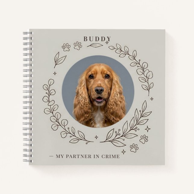 Carnet Custom Dog Photo Notebook | Elegant Pet Keepsake (Devant)