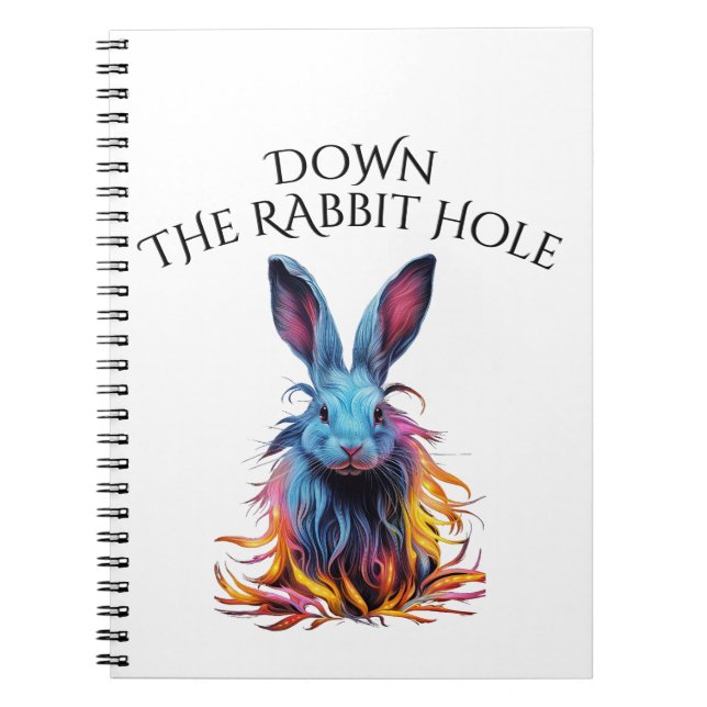 Carnet Custom Down Rabbit Hole Blue Bunny (Devant)