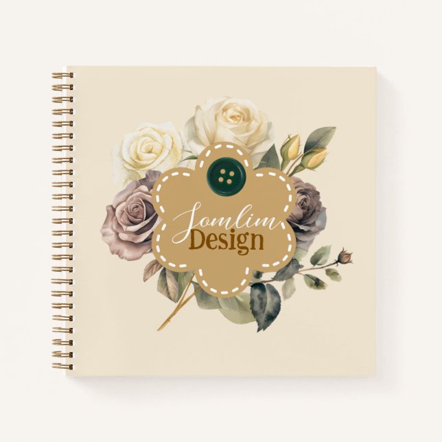 Carnet Custom Earthy background floral shape  (Devant)