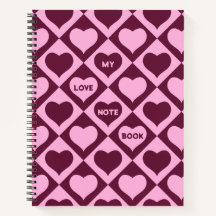 Custom Heart Checkerboard Pattern Bordeaux Pink -