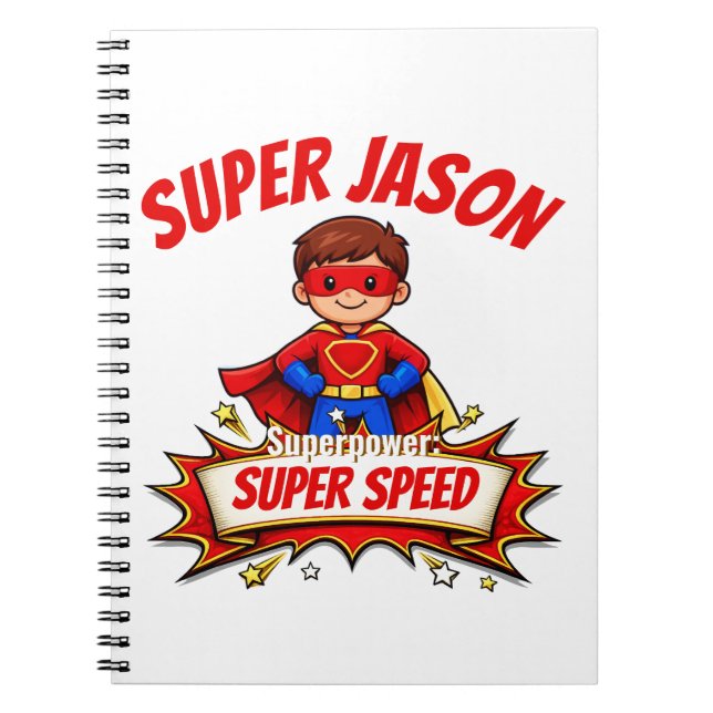 Carnet Custom Kids Superhero Name & Superpower (Devant)